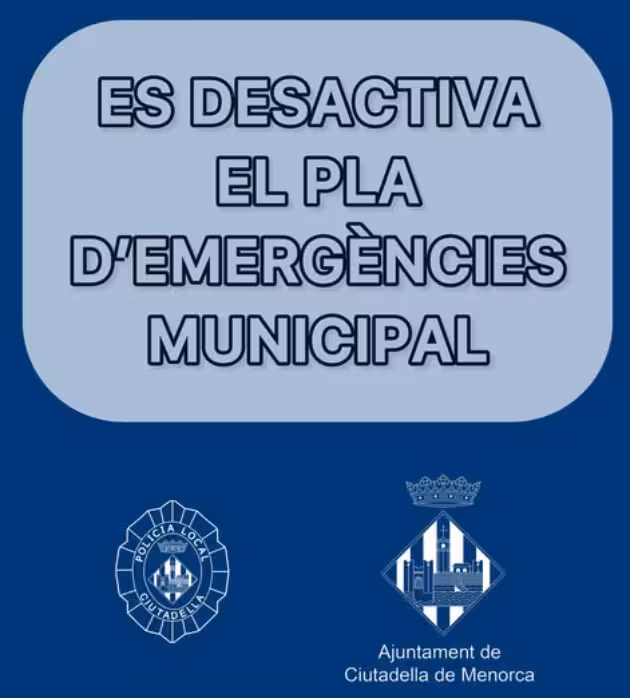 Ciutadella desactiva el Plan de Emergencias Municipal
