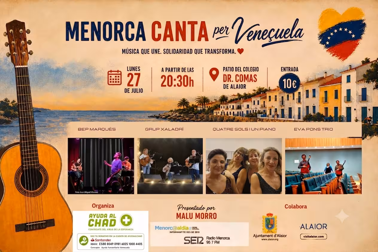 Concierto solidario por Venezuela esta tarde en Alaior con la colaboración de Menorcaaldia.com