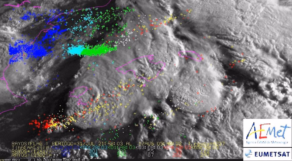 Las tormentas veraniegas dejan más de 4.000 rayos en el entorno de Baleares