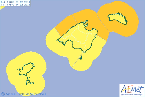 El viento alcanza los 72 kilómetros por hora en Ciutadella y los 64 en Sant Lluís