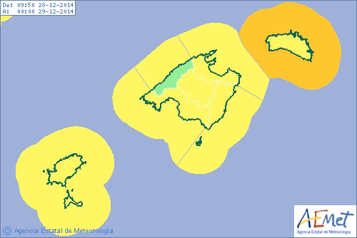 Los servicios de emergencia activan la alerta de nivel 1 en Menorca