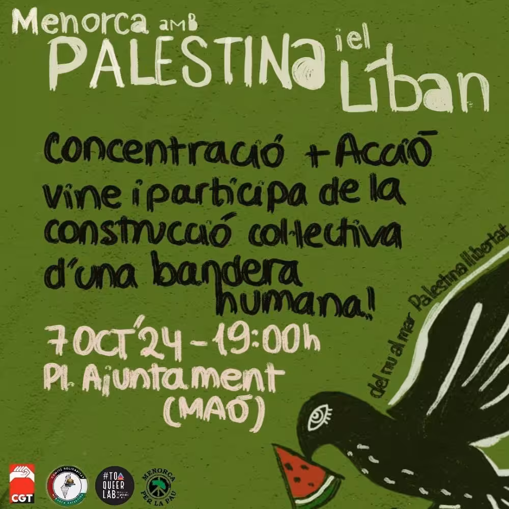 Convocan una manifestación en Maó en apoyo a Palestina y el Líbano