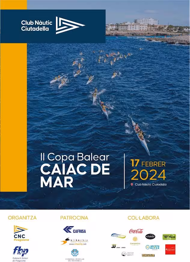 Ciutadella acoge la segunda edición de la Copa Balear de Kayak de Mar este sábado
