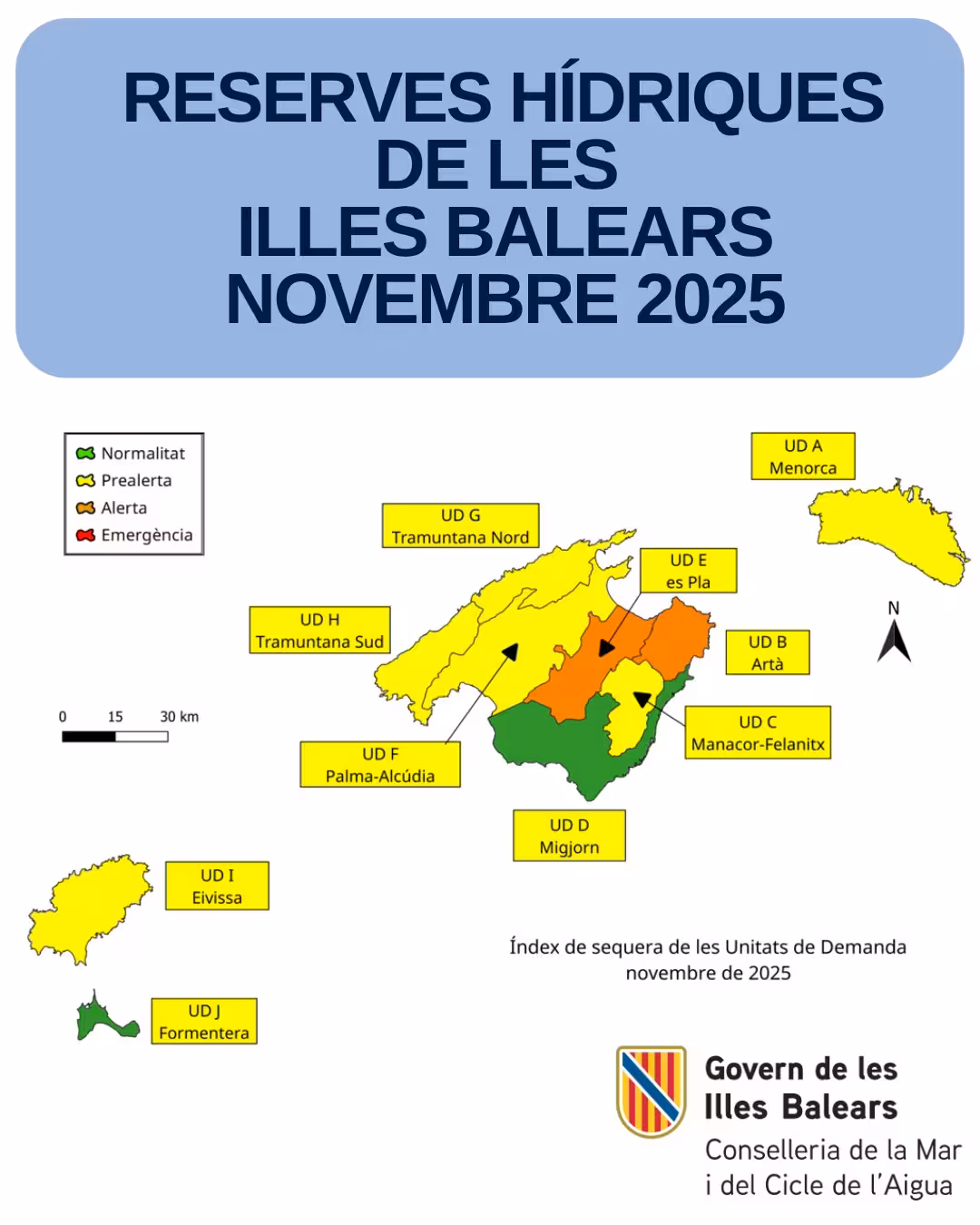 Así están las reservas hídricas en Baleares.