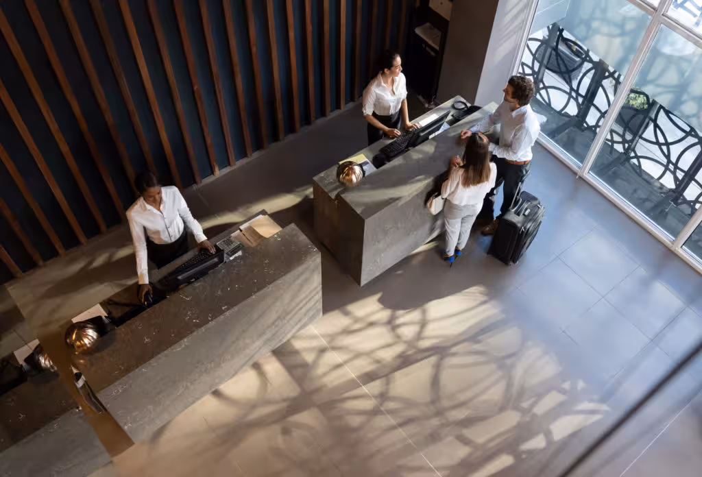 Recepción de un hotel.