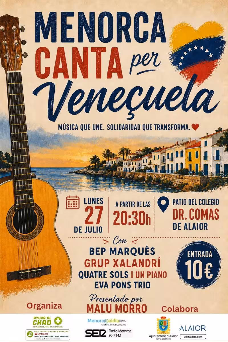 'Menorca al día' colabora con este evento solidario a favor de los niños y niñas de La Guaira
