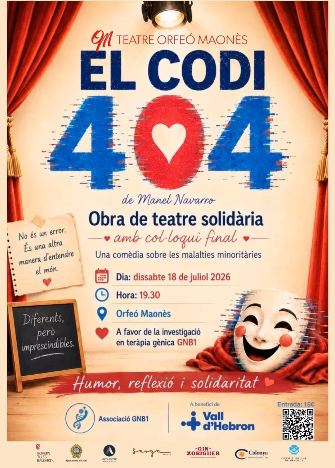 El teatro, la solidaridad y la ciencia se citan el sábado en el Orfeón Maonés. (Foto: REDACCIÓN)