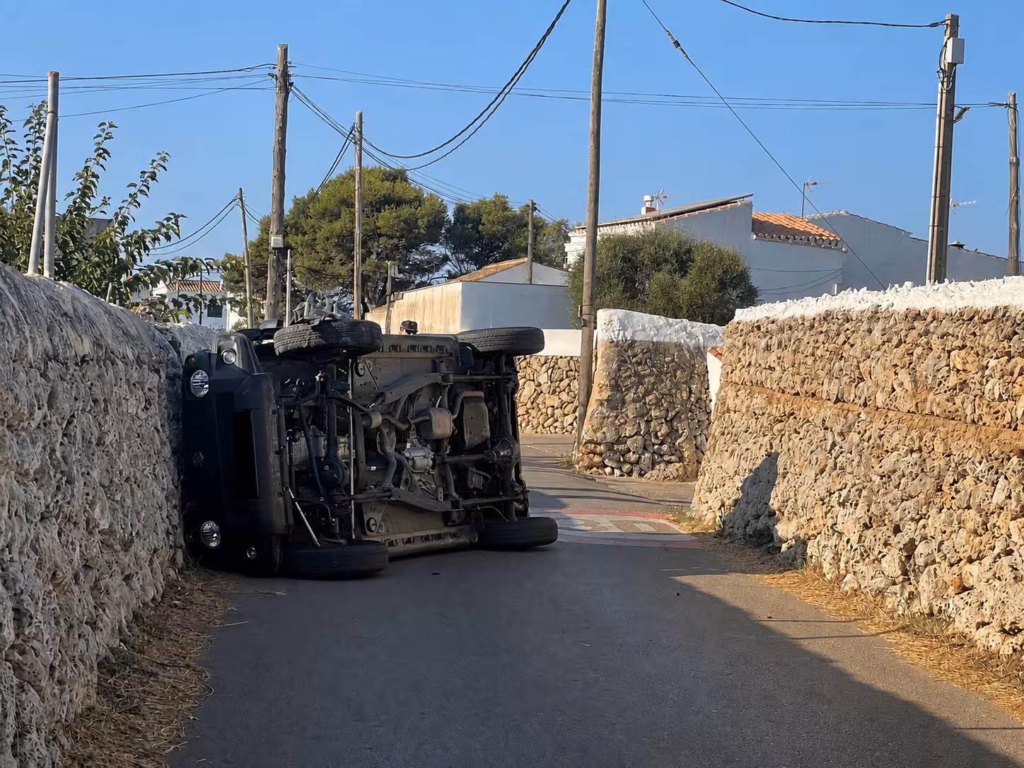 Imagen del coche accidentado.